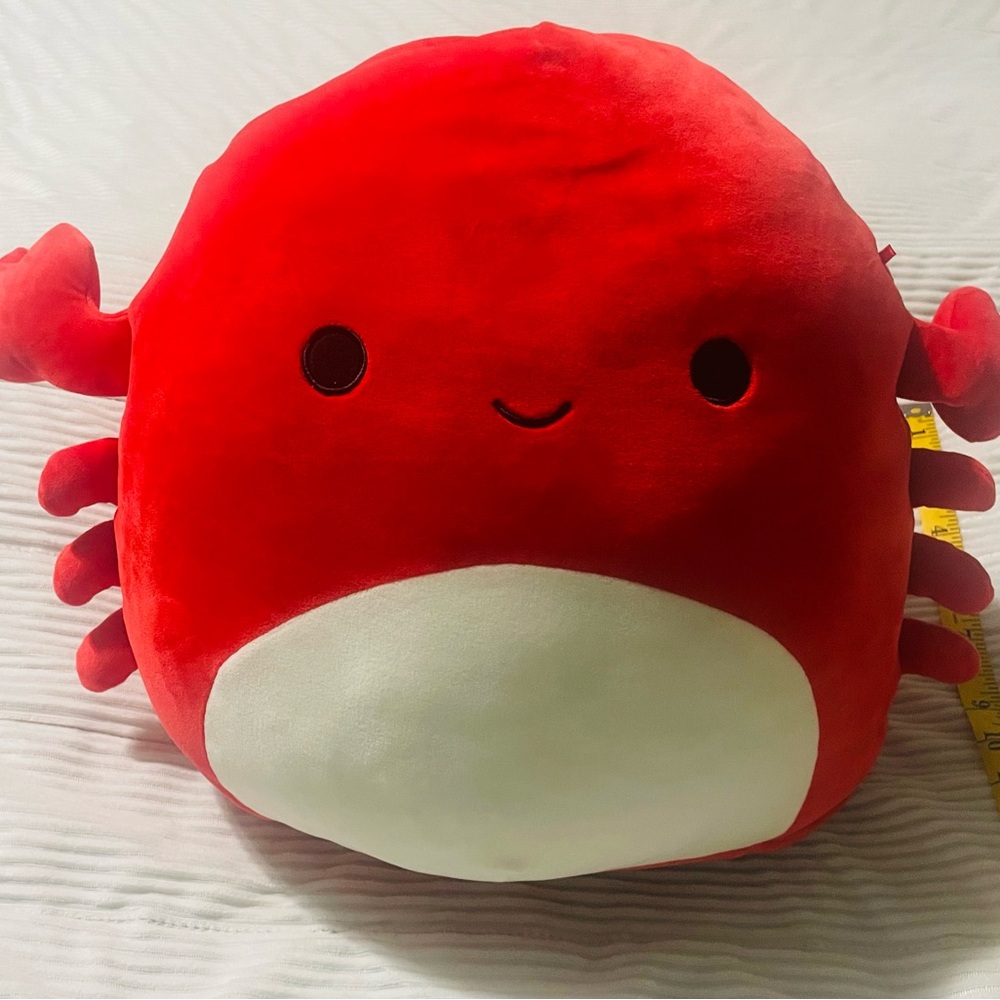 Squishmallows Red and White Crab Plush